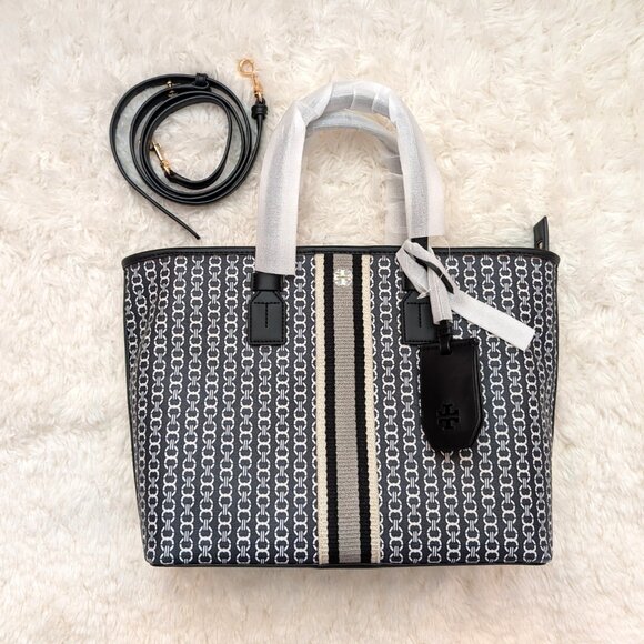 Tory Burch Black and White Tote Bag - Picture 1 of 12